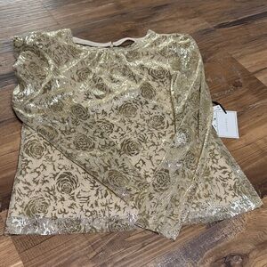 Elegant Gold Floral Women's Top